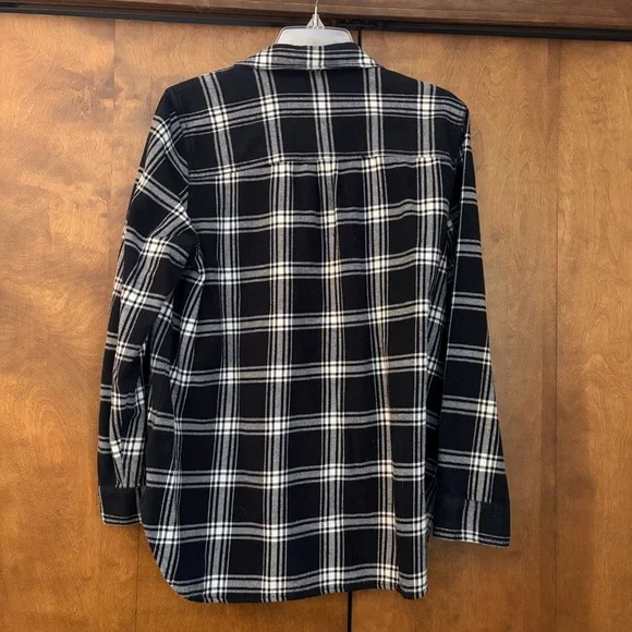 Madewell Black and White Plaid Shirt - Picture 2 of 3